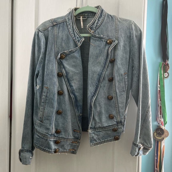 Free People Double Breasted Military Jacket - Picture 1 of 6